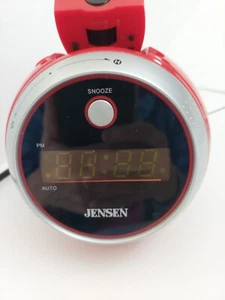 Jensen JCR-222 AM/FM 120° Projection Digital Alarm Clock Radio RED - Picture 1 of 8