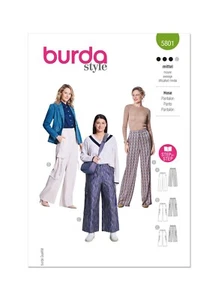 BURDA 5801 MISSES TROUSERS Sewing Pattern UK Size 10 - 20 Skill: AVERAGE - Picture 1 of 10
