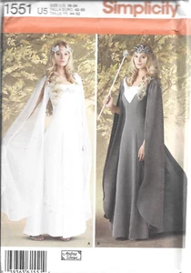 PS Simplicity Pattern #1551-Misses Disfraz Vestido 16-24 Halloween - Imagen 1 de 1
