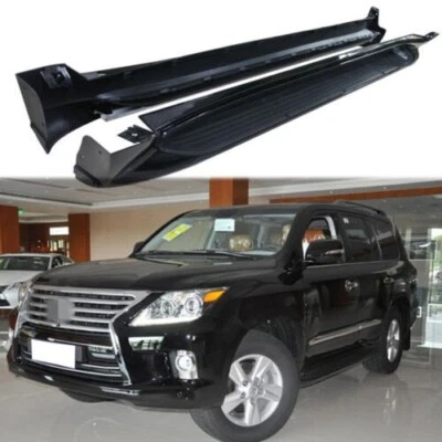 Pedales de peldaño lateral para estribo barra Nerf negra aptos para Lexus LX570 J200 2007-2020 Foto 1 de 4