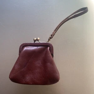 Latico NJ . USA  Clutch Wristlet rich Brown Leather  Purse  Clutch Bag VGC - Picture 1 of 8