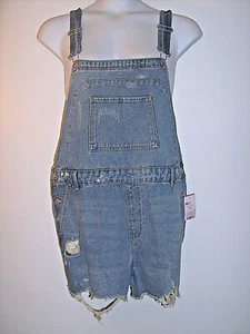 Wild Fable Size XXL Denim Distressed Cutoff Overall Shorts/Shortalls - Picture 1 of 4