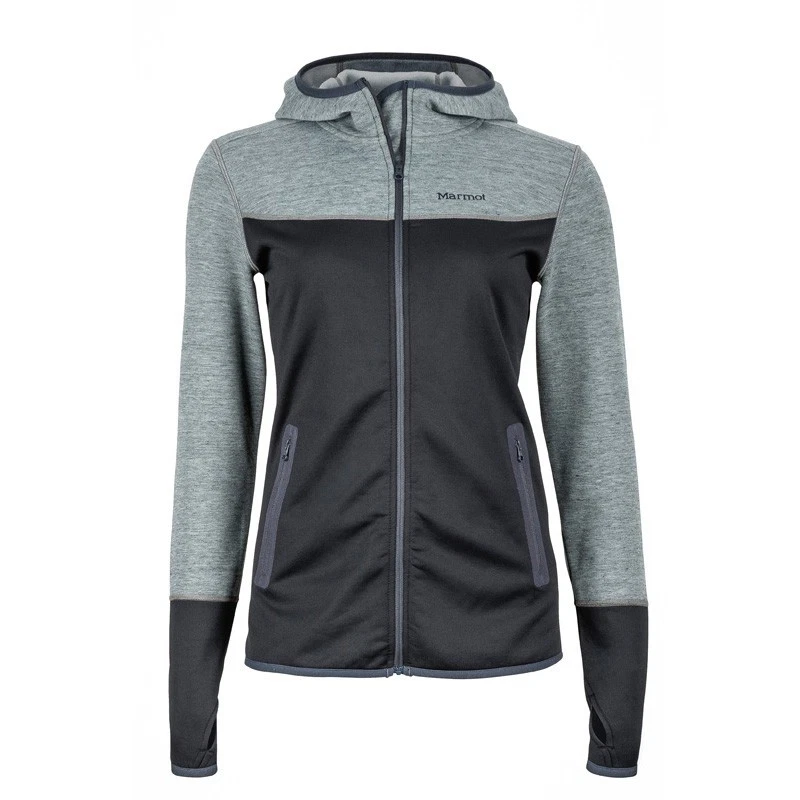 Marmot Sirona Sudadera con Capucha para Mujer, Chaqueta de Vellón con Capucha para Mujer, Negra - Acero, Talla L Foto 1 de 1