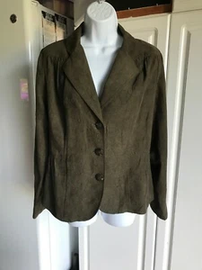 Blazer R Q T Usado Talla Grande Verde Texturizado Peso Ligero Sin Forro - Imagen 1 de 5