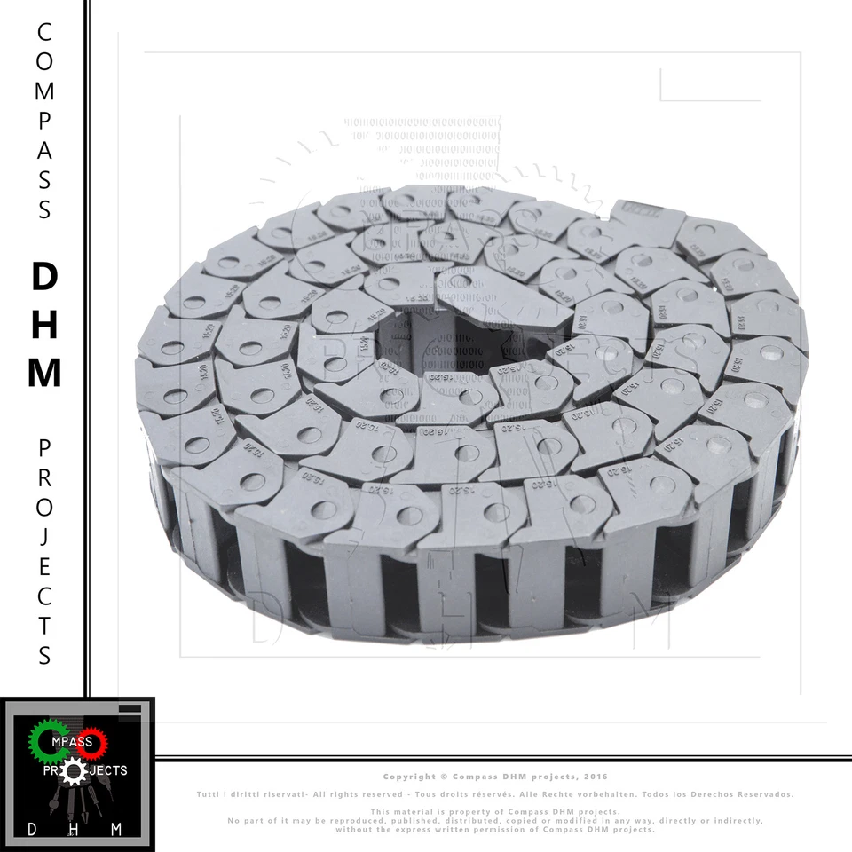 Catena passacavi plastica 15 x 20 mm 1 m portacavi 15mm stampanti 3D CNC Reprap - Image 1 of 1
