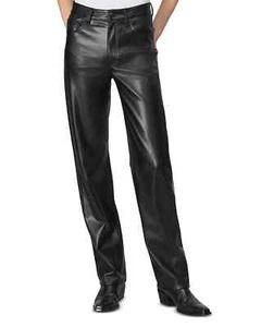 NWT $328 rag & bone Harlow Full Length Faux Leather Pants 32 - Picture 1 of 7