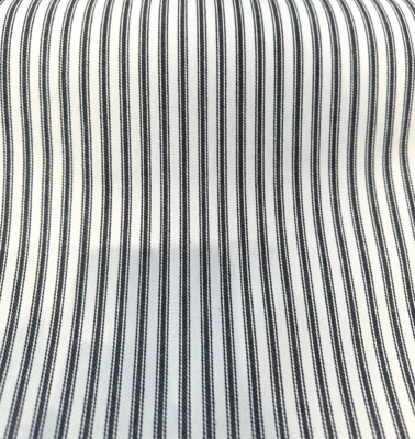 Waverly Classic Ticking Black Drapery Upholstery Fabric By the Yard - Image 1 of 4