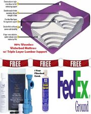 California King 99% Waveless Lumbar Waterbed Mattress-Free Drain-Fill/Cond/FedEx