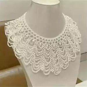 KUNSTPERLEN LAGENLOOK QUASTE PERLEN STATEMENT LATZ HALSKETTE - NEU - Bild 1 von 3