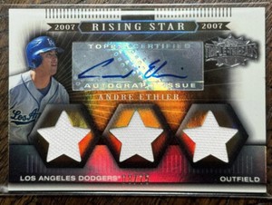 Andre Ethier 2007 Topps Triple Threads Dodgers Baseball /75 Auto 3 Patch Relic