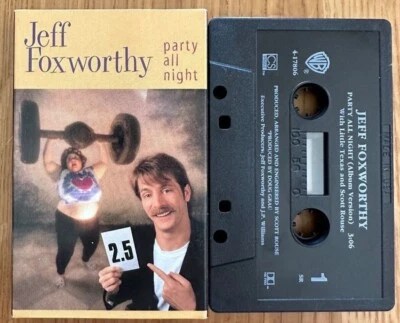 JEFF FOXWORTHY Party All Night CASSETTE SINGLE 1995 Warner Bros VG Play-Tested - Image 1 of 2