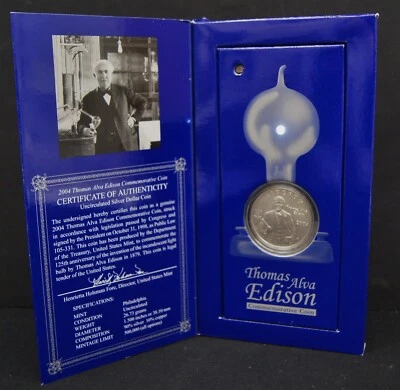 2004 US MINT Thomas Edison Collector's Set WORKING LIGHT! - Image 1 of 4
