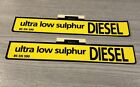 Pair Of Old School Low Sulphur Diesel, Petrol Pump Panel Stickers 21cm X 3.5cm