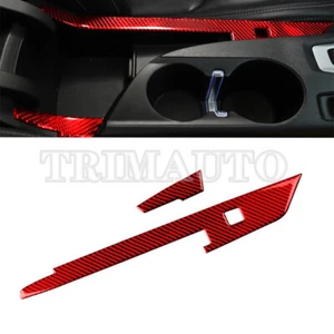 For Chevrolet Camaro Red Carbon Fiber Console Armrest Box Panel Trim 2016-2021 - Picture 1 of 8
