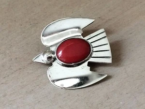 Vintage Mexico Sterling Silver .925 Modernist Dove Brooch Pin - Picture 1 of 5