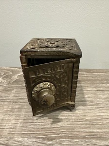 Vintage Kenton Marke verziert Gusseisen Kombination Safe Sparkasse 3,5”x2,5” - Bild 1 von 4