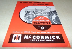 brochure PROSPECTUS tractor MC CORMICK IH FARMALL DIESEL D French - Picture 1 of 2