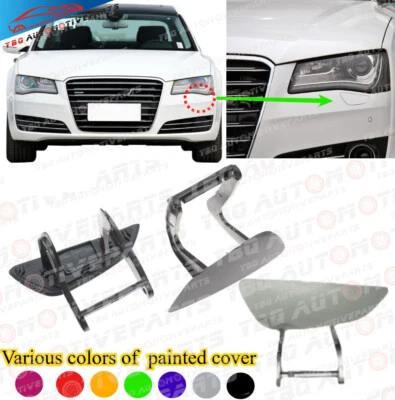  Tampa do bocal da tampa da arruela do farol do para-choque para AUDI A8 Quattro 2010 2011 2012 2013 - Imagem 1 de 4