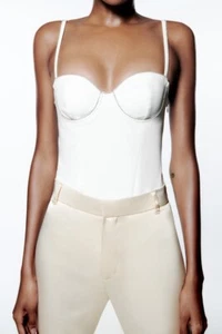 NEU ZARA WEISS STRASS KORSETT BODYSUIT 3580/707 CLUBWEAR COCKTAIL PARTY GR. XS - Bild 1 von 23