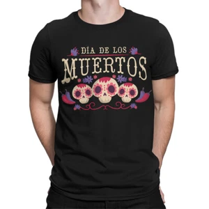 Colorful Dia de los Muertos Sugar Skulls T-Shirt Day of the Dead Mens #DOTD - Picture 1 of 23