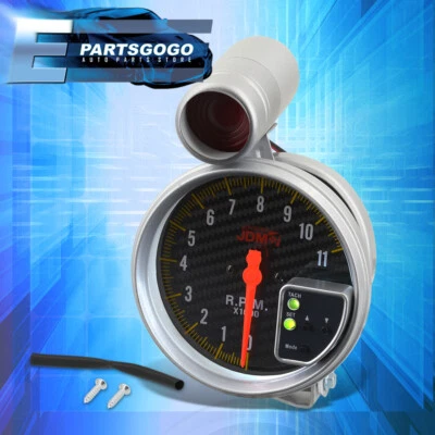 For WRX STI BRZ JDM 5" Carbon Fiber Tachometer 11K RPM Tach Gauge + Shift Light Foto 1 de 4