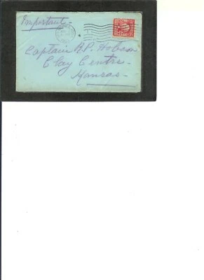 ENTIRE VINTAGE 319 Stamp  8-9-1905 Des Moines, IO to Clay Centre, KS. - Image 1 of 2