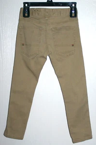Tommy Hilfiger Boys Khaki Skinny Logo Fit Twill Stretch Chino Pants Size 5 beige - Picture 1 of 8