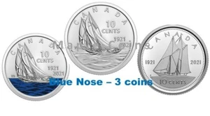 2021 Bluenose Schooner 100th Canada Special Designs 10 cents Dime 3-coin set - Picture 1 of 1