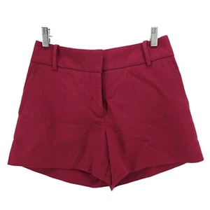 REISS Lyla Short Twill Tailored Burgundy Red Lyocell Cotton Size US 2 - Picture 1 of 6