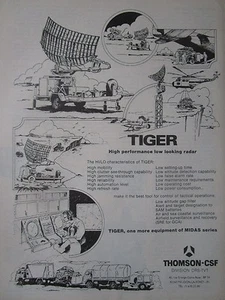 3/1982 PUB THOMSON CSF DRS-TVT TIGER LOW LOOKING RADAR MIDAS ARMY ORIGINAL AD - Picture 1 of 1