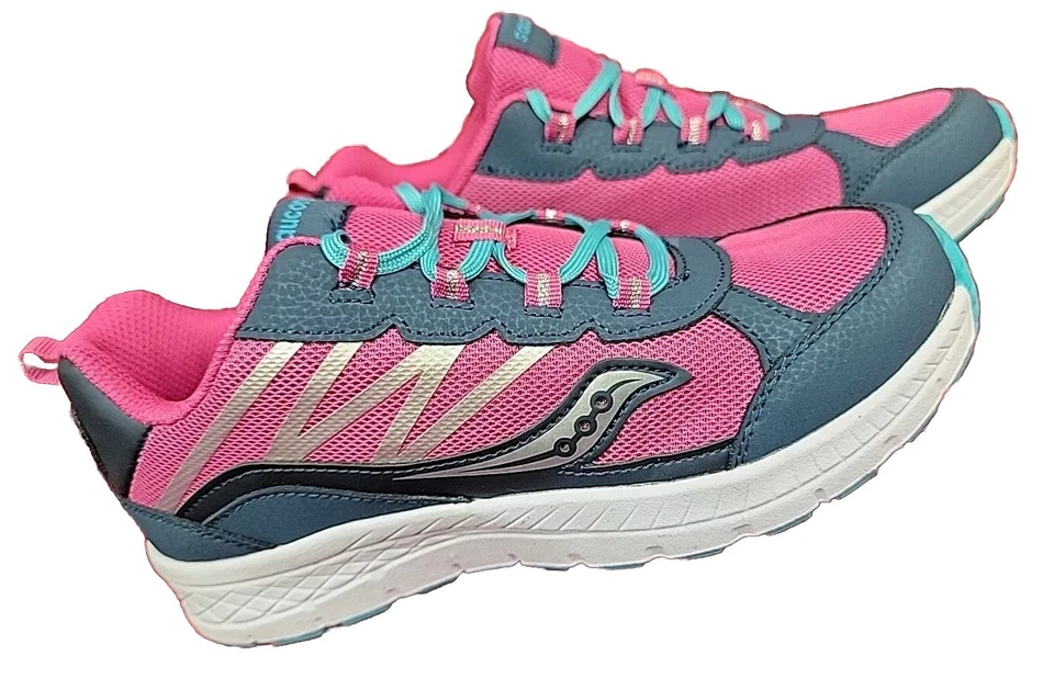 Saucony Dash Navy Pink Youth Girls Size 4.5M Shoes Sneakers SK167383 Blue Silver