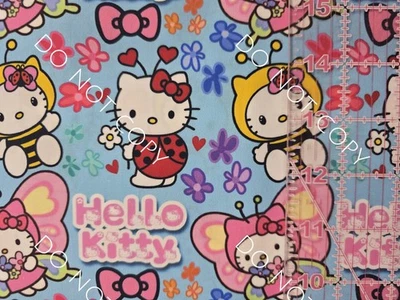 Custom 100% Cotton Woven Fabric Hello Kitty Sanrio Bugs By The 1/4 Yard 9x56 - Image 1 of 2