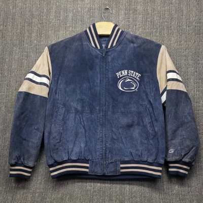 Vintage Penn State Leather Jacket Men's XL G-III Varsity Bomber Suede Y2K Logo - Image 1 of 4