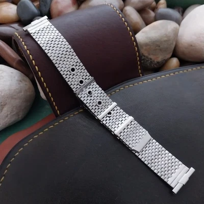 Correa de reloj estilo hebilla de malla de acero inoxidable Lenox de 18 mm 19 mm años 60 sin usar Foto 1 de 4