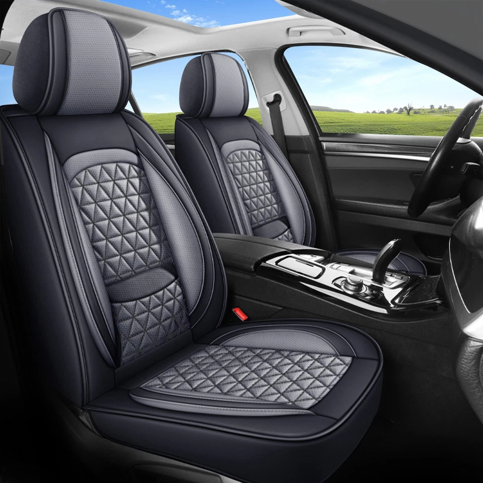 Car Seat Covers Faux Leather for Hyundai Kona 2018-2026 (5 Seats,Black&Grey) Foto 1 de 4