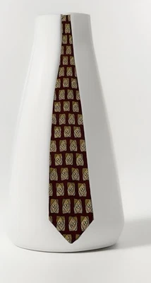 Corbata para hombre JOSEPH ABBOUD 100 % seda, diseñador ITALIA borgoña y dorado Foto 1 de 4