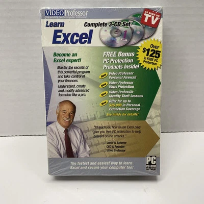Learn Excel Video Professor Complete 3-CD Set Tutorial PC Software - Image 1 of 2