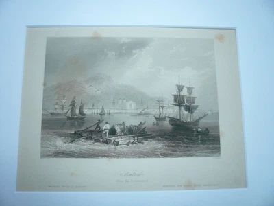 Монреаль, anno 1842, гравюра на стали, Bartlett, установлен позади passepartout, - Изображение 1 из 2