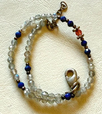 13 Ct 100% Natural Multi-Rutilated Rounded Shape Faceted Loose Beads Bracelet 6" - Image 1 of 4