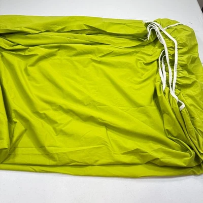 vintage jcpenney fitted sheet double solid green cotton blend mcm retro 70s - Image 1 of 4