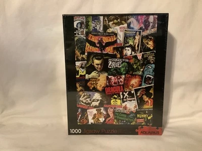 Hammer Classic Horror Movies Collage 1000 Piece Jigsaw Puzzle Aquarius - Image 1 of 4
