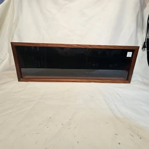 SHADOW BOX Black Wooden Glass 25 x 8  3.5”  Display Case Frame Back Loading - Picture 1 of 16