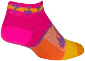 SockGuy Tropical Classic Low Socks - 1", Pink/Yellow/Orange, Women's, Small/Medi - Picture 1 of 4