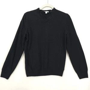 Gap Extra Fine Merino Wool V-Neck Sweater Womens Small Black Knit Top - Picture 1 of 10