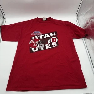University of Utah Utes NCAAF 2007 Poinsettia Bowl Mens T-shirt Sz L Graphic Pri - Picture 1 of 8
