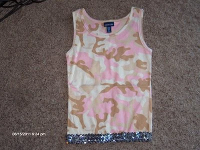 LIMITED TOO NIÑAS TALLA 12 ESTAMPADO CAMUFLAJE CON TOP DE LENTEJUELAS LINDO Foto 1 de 3