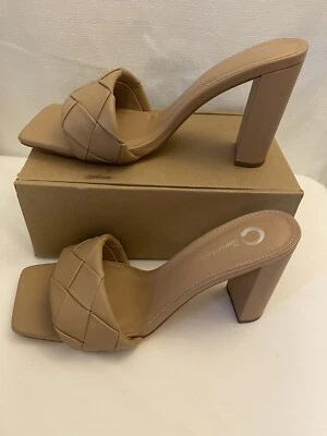 Zapatos para mujer Journee Collection sandalias de tacón alto en bloque talla 12 color moca Foto 1 de 4