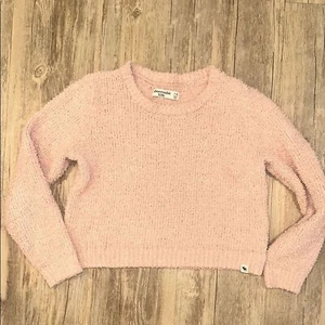 Girls Abercrombie & Fitch Pink Fuzzy Sweater Sz 7-8 Spring  - Picture 1 of 4
