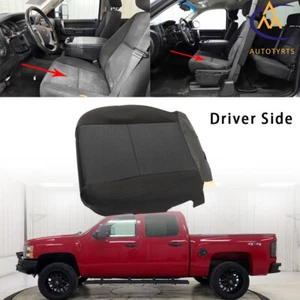 Fit For Chevy Silverado 07-14 Black Cloth Driver Bottom Seat Cover&Foam Cushion - Foto 1 di 24