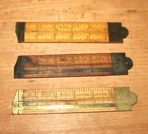 Herramienta Antigua Regla Pinza Plegable Latón y Boj STANLEY Nº 36-1/2 + 36 De Colección - Imagen 1 de 3